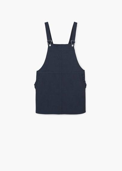 Mango Mango Short Cotton-blend Pinafore Dress