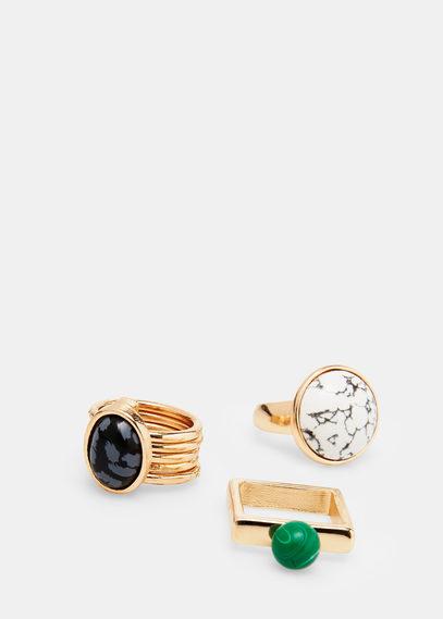 Mango Mango Geometric Ring Set