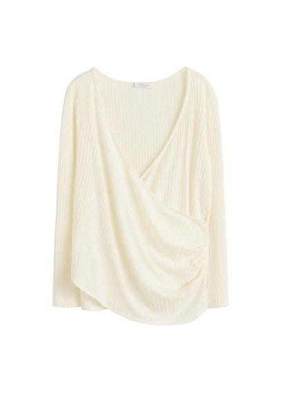 Violeta By Mango Violeta By Mango Ribbed Wrap T-shirt