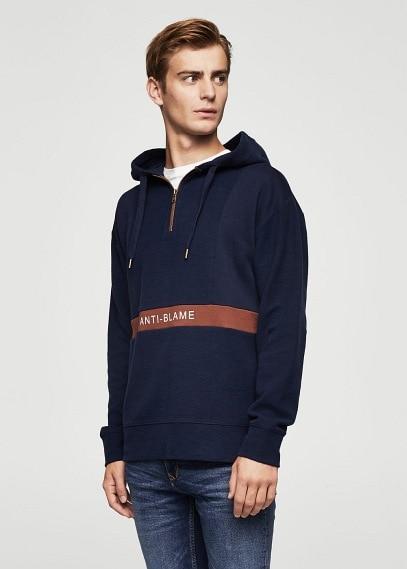 Mango Man Mango Man Textured Cotton Hoodie