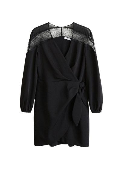 Mango Mango Lace V-neckline Dress