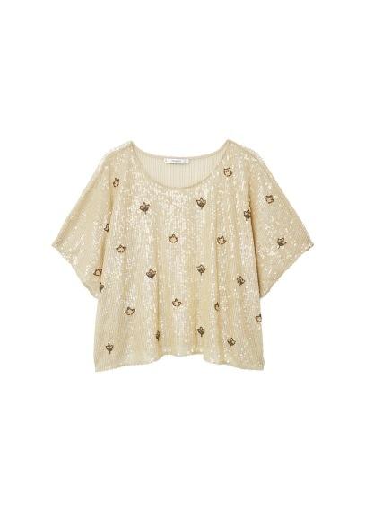 Mango Mango Embroidered Sequins Blouse
