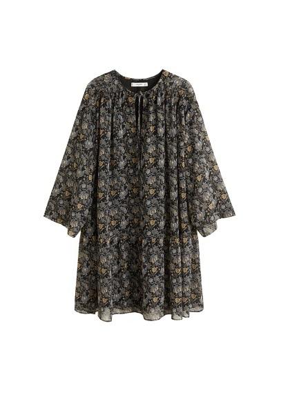Mango Mango Flower Chiffon Dress