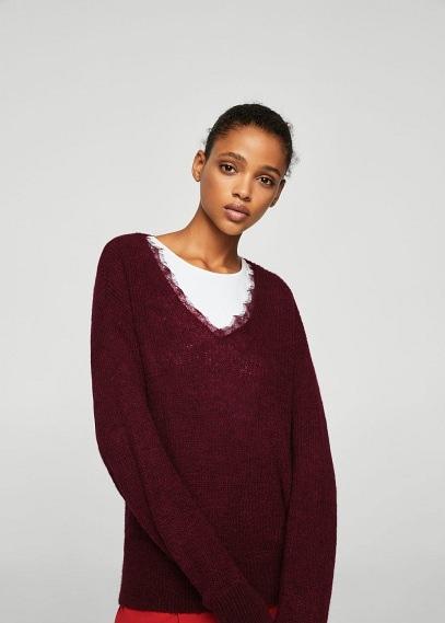 Mango Mango Lace Panels Sweater