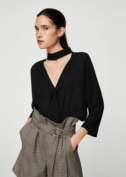 Mango Mango Choker Neck Blouse