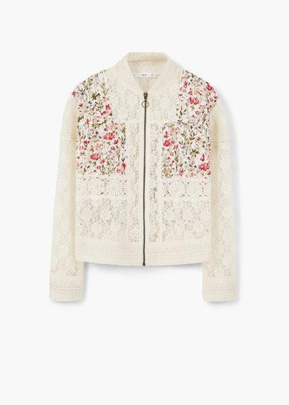 Mango Mango Blond-lace Panel Jacket