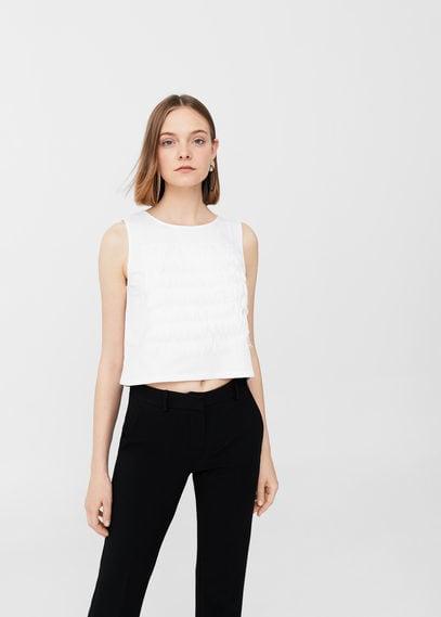 Mango Mango Fringe Cotton T-shirt