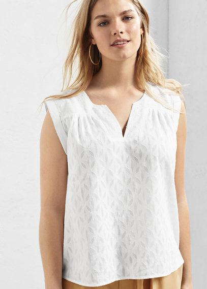 Violeta By Mango Violeta By Mango Textured Cotton Blouse