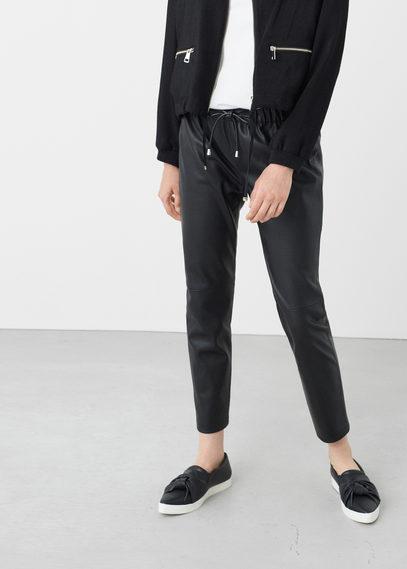 Mango Mango Faux-leather Trousers