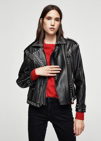 Mango Mango Crystal-detail Biker Jacket