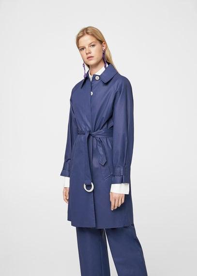 Mango Mango Water-repellent Cotton Trench