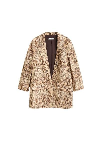 Mango Mango Print Jacquard Blazer