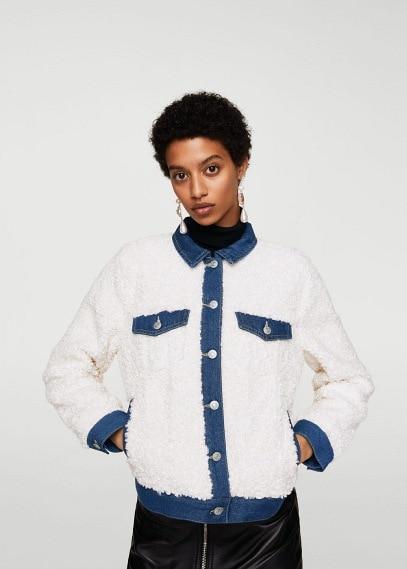 Mango Mango Faux Shearling-lined Denim Jacket