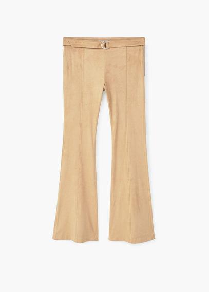 Mango Mango Faux Suede Flare Trousers