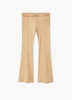 Mango Mango Faux Suede Flare Trousers
