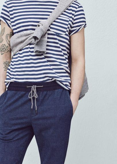 Mango Man Mango Man Chambray Jogging Trousers