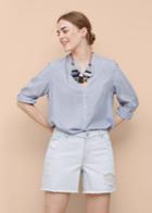 Violeta By Mango Violeta By Mango Bleach Wash Denim Bermuda Shorts