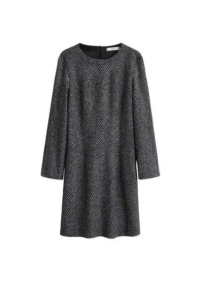 Mango Mango Herringbone Wool-blend Dress