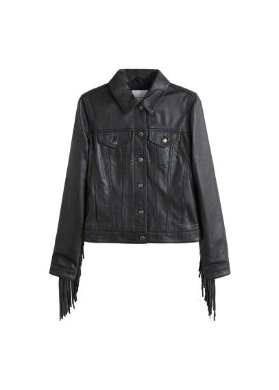 Mango Mango 100% Leather Fringes Jacket