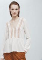 Mango Embroidered Trims Blouse