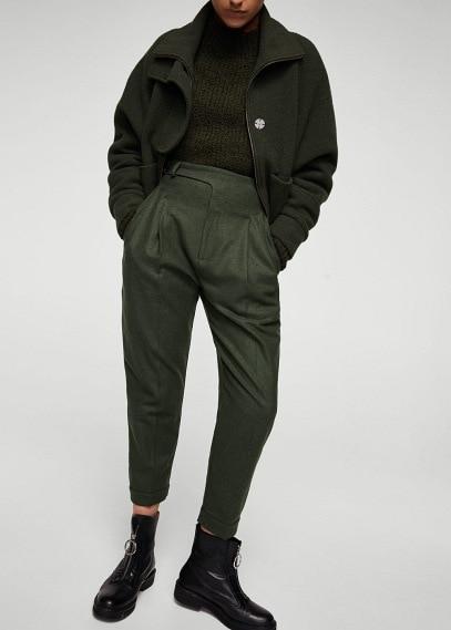 Mango Mango Pleat Detail Wool Trousers