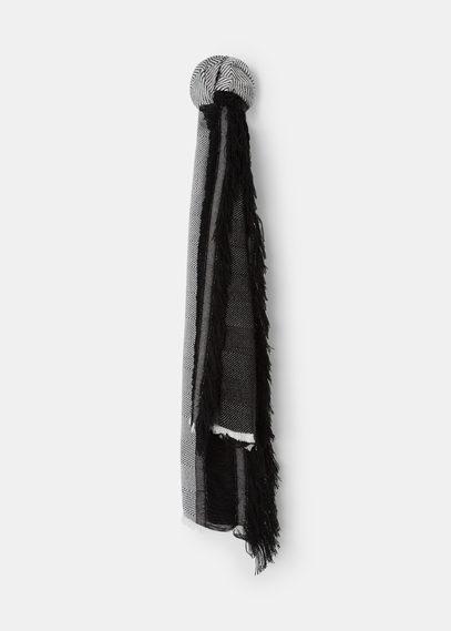 Mango Striped Texture Scarf