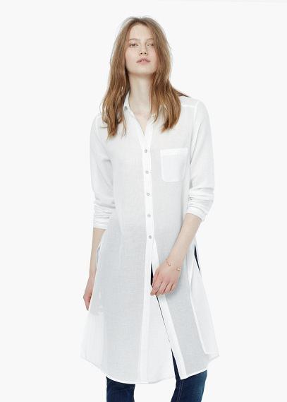 Mango Mango Side Slit Cotton Shirt