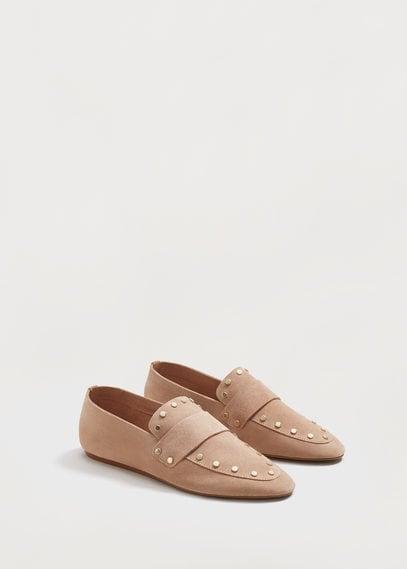 Violeta By Mango Violeta By Mango Studded Leather Loafers