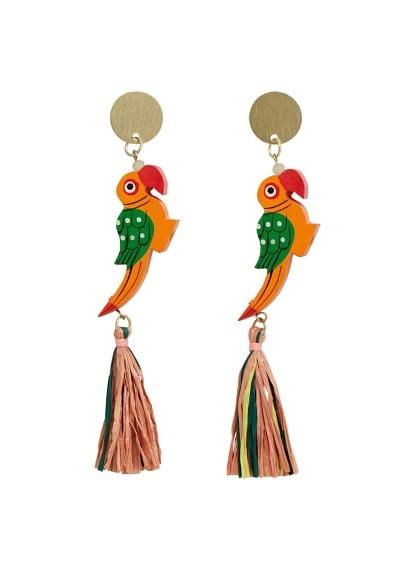 Violeta By Mango Violeta By Mango Fringed Parrots Earrings