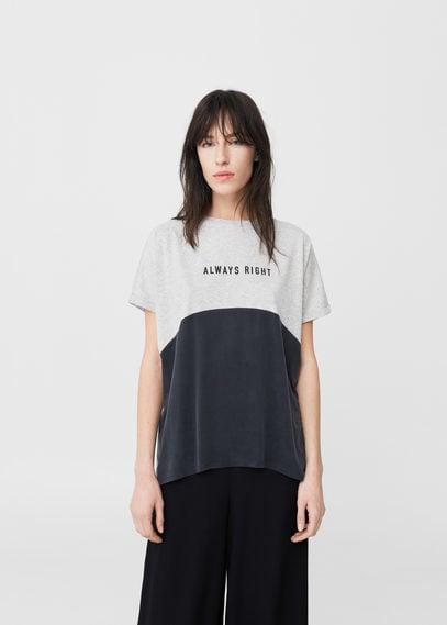 Mango Mango Contrast Cupro T-shirt