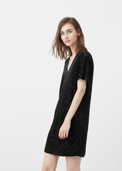 Mango Mango Textured Printed Dress