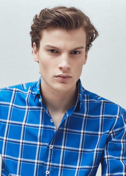Mango Man Mango Man Slim-fit Windowpane Check Shirt