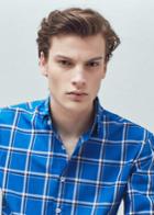 Mango Man Mango Man Slim-fit Windowpane Check Shirt