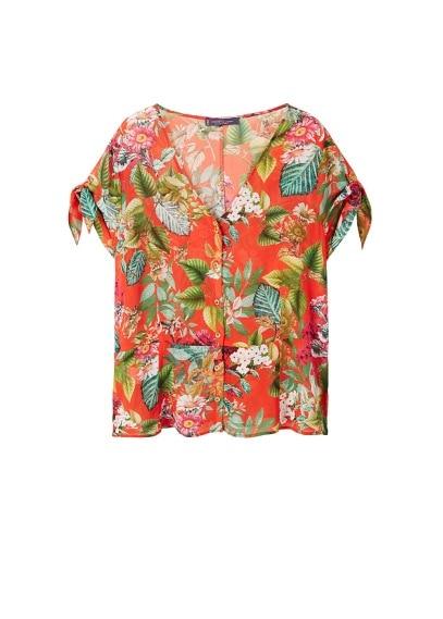 Violeta By Mango Violeta By Mango Tropical Print Blouse