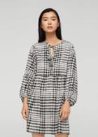 Mango Mango Checkered Pompon Dress
