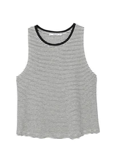 Mango Mango Striped Linen-blend T-shirt