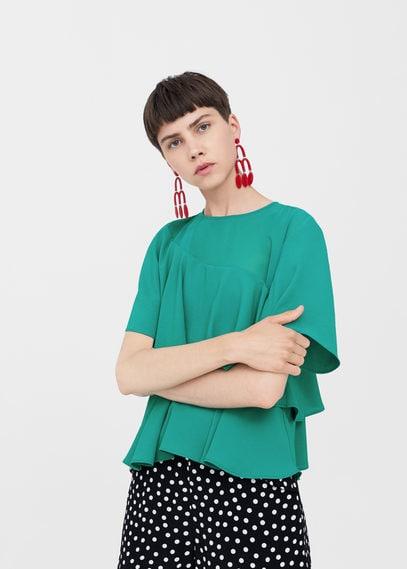 Mango Mango Flowy Ruffle Blouse