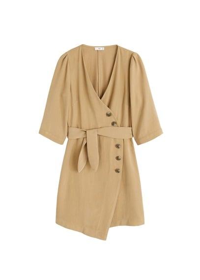 Mango Mango Buttoned Wrap Dress