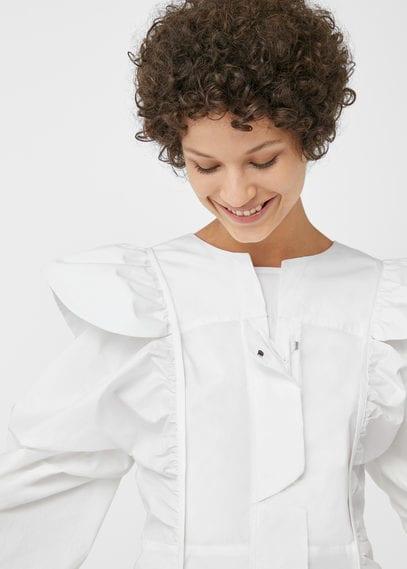 Mango Mango Ruffled Poplin Dress