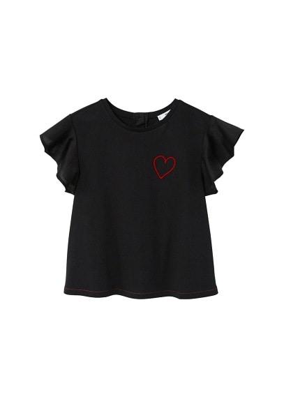 Mango Mango Embroidered Heart T-shirt