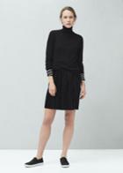 Mango Pleated Velvet Skirt