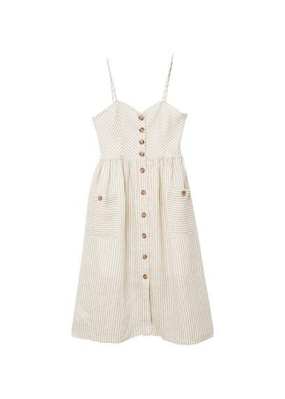 Mango Mango Pockets Linen-blend Dress