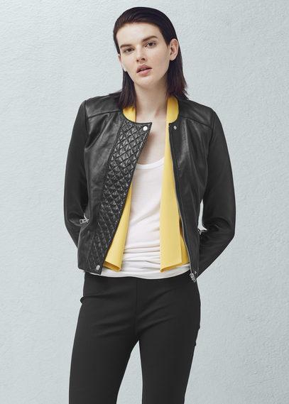 Mango Mango Zip Leather Jacket