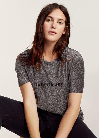 Violeta By Mango Violeta By Mango Metallic Message T-shirt