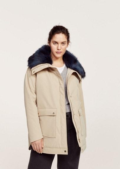 Violeta By Mango Violeta By Mango Faux-fur Collar Parka