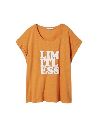 Violeta By Mango Violeta By Mango Message Linen T-shirt