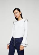 Mango Mango Ruffles Ribbed T-shirt