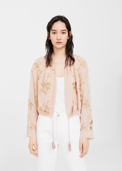 Mango Mango Embroidered Flowy Jacket
