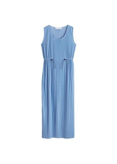 Mango Mango Elastic Waist Pleated Dress