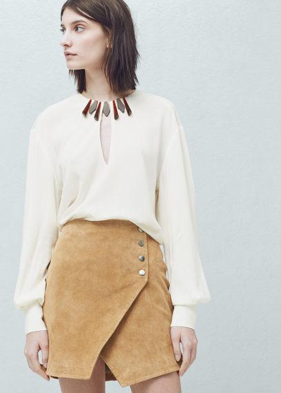 Mango Mango Appliqu Neck Blouse